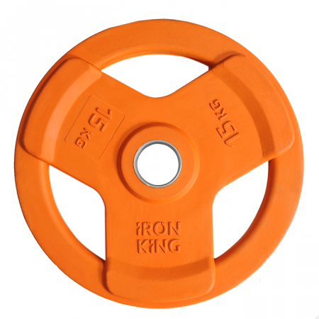 Диск обрезиненный с 3-мя хватами цветной 15 кг