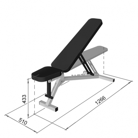 Скамья с изменяемым наклоном спинки