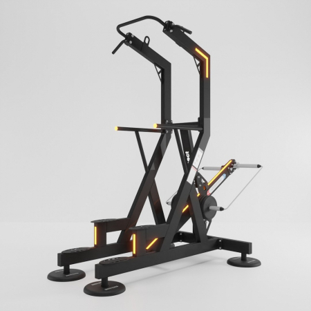 Подтягивание и отжимание на брусьях с противовесом