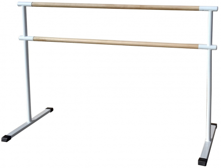 Станок хореографический двухрядный напольный мобильный, береза/бук 2 м