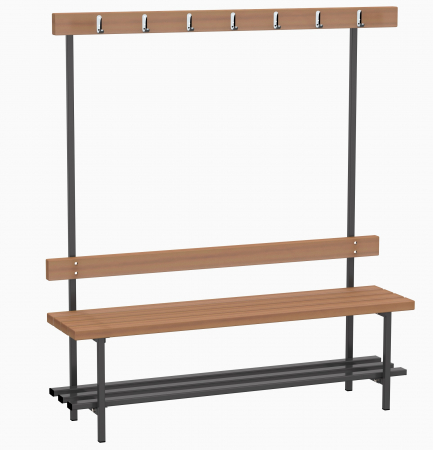 Скамья для раздевалок с вешалкой, односторонняя 2 м