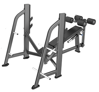 E-7041 Скамья-стойка для жима под углом вниз, Olympic Decline Bench