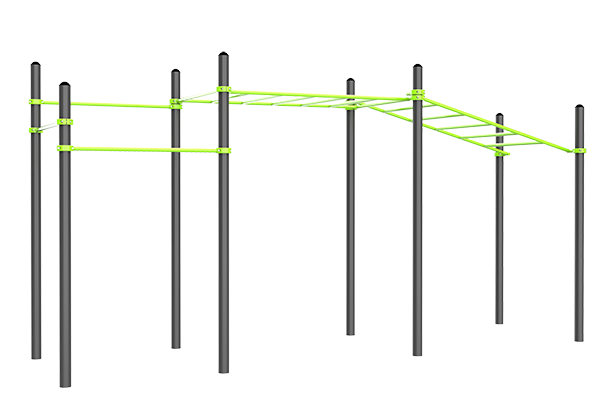 W215 Воркаут, 3 перекладины, рукоход классический, рукоход в подъем
