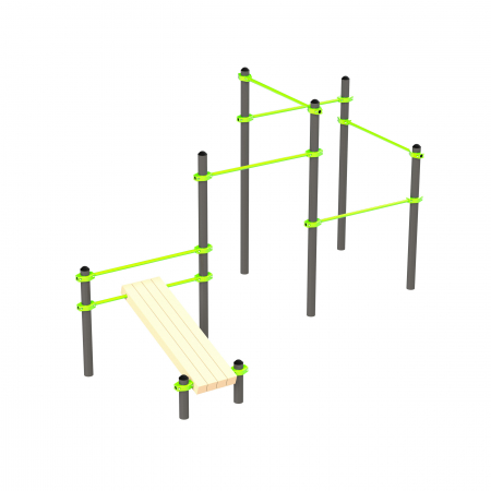W249 Воркаут, наклонная скамья и 5 перекладин