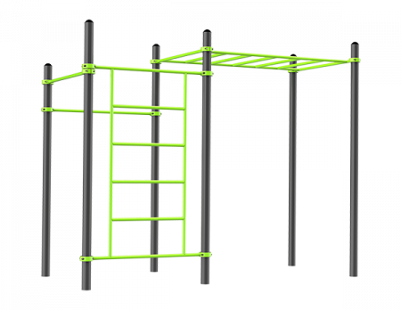 W218 Воркаут, 3 перекладины, шведская стенка, рукоход классический