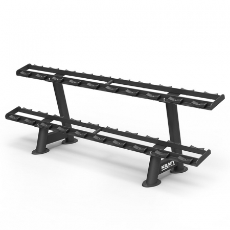 Стойка для 10 пар гантелей 2-x ярусная KRAFT Fitness линии TWIN