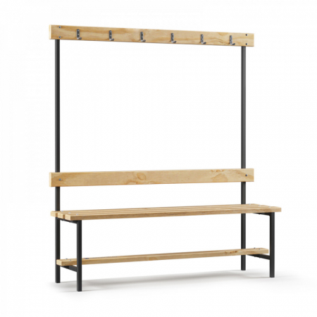 Скамейка с вешалкой для раздевалки L1500