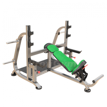 BP - 002 СКАМЬЯ ДЛЯ ЖИМА НАКЛОННАЯ НЕРЕГУЛИРУЕМАЯ СО СТРАХОВОЧНЫМИ УПОРАМИ