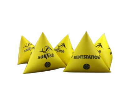 Надувной буй Тетраэдр для разметки акватории для соревнований по водному туризму