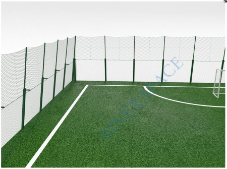 Универсальная площадка. Сетка из нержавеющего троса. Вертикальные стойки